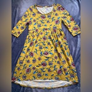 Womens Matilda Jane A Place in the Sun Floral A-Line Dress Mustard Yellow